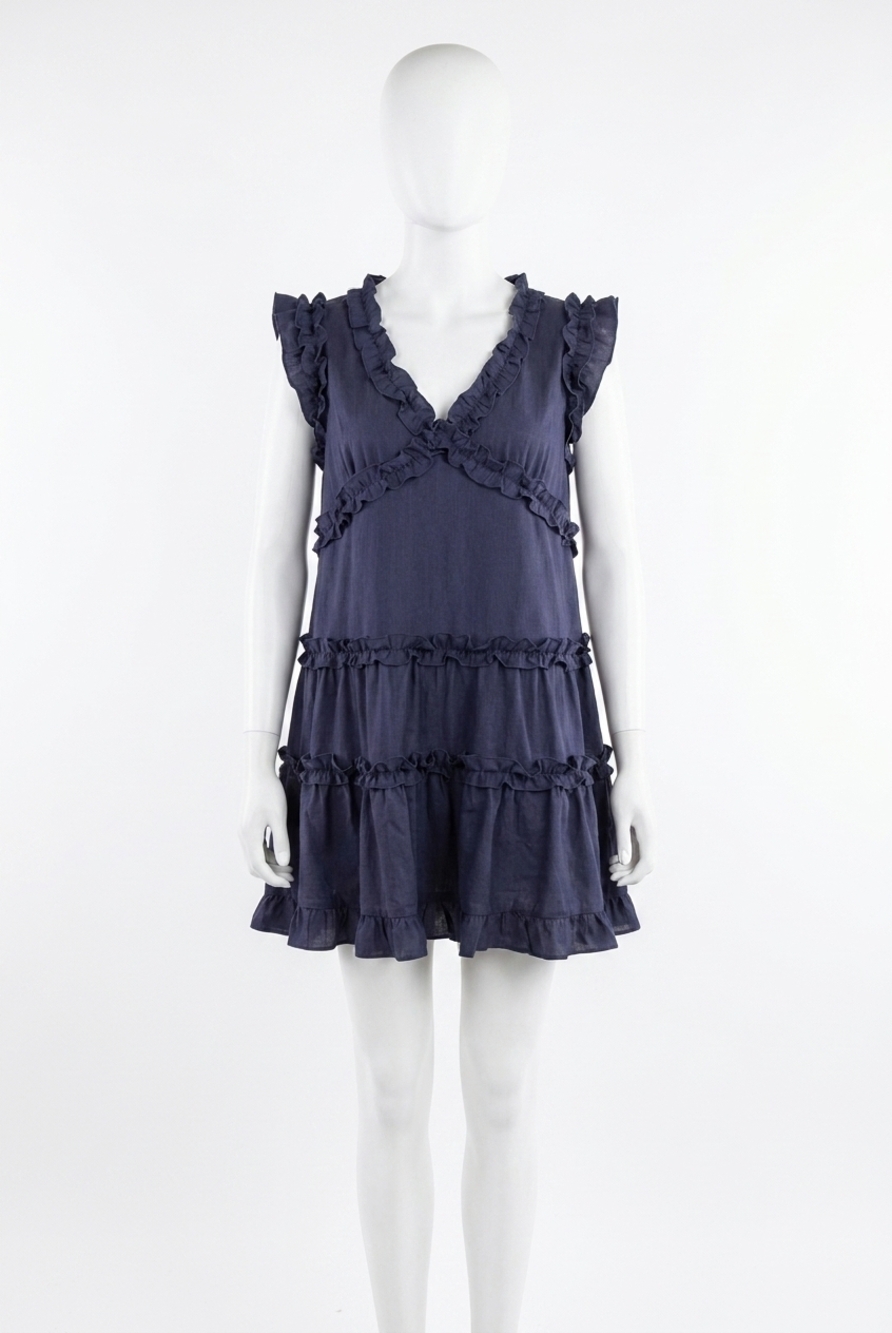 NEW VOY ruffle detailed tiered dress in purple